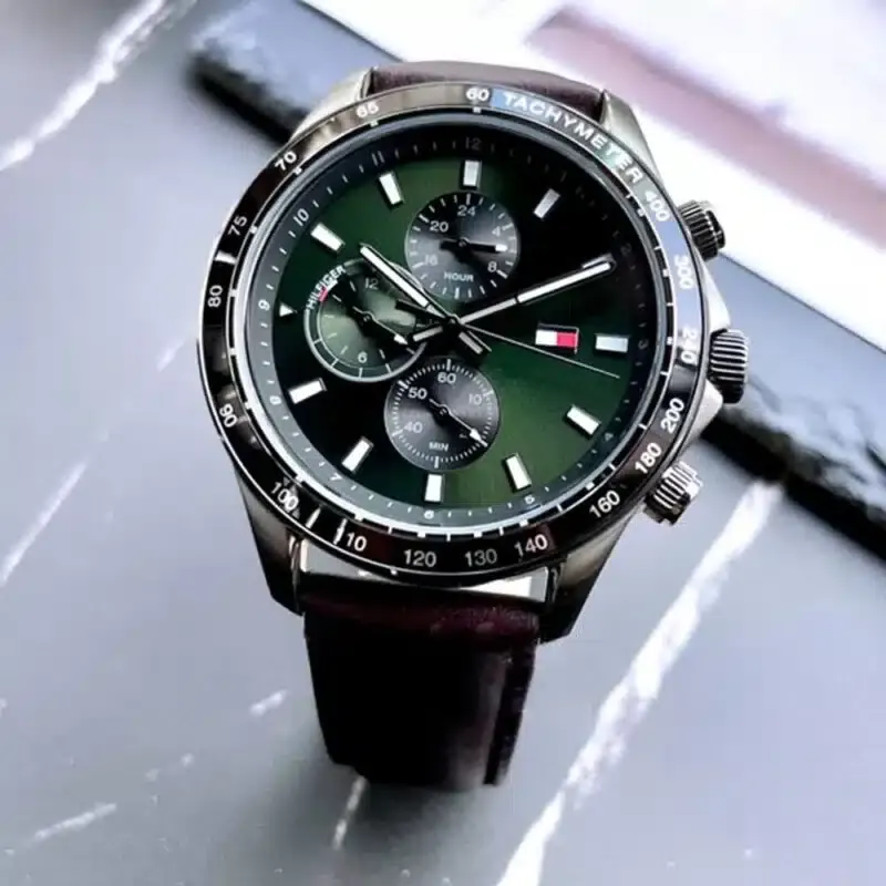 Tommy Hilfiger Miles Chronograph Leather Men's Watch- 1792017